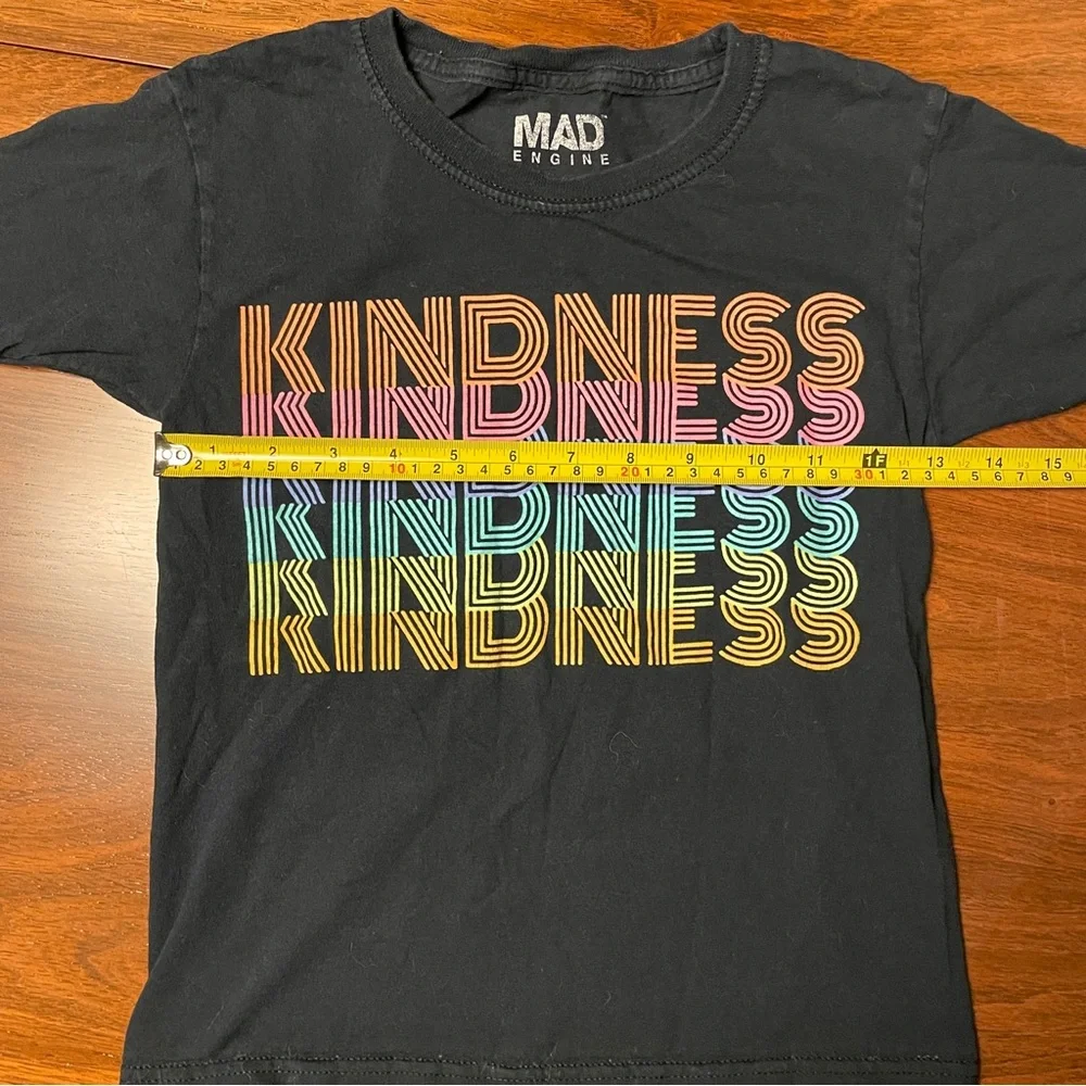MAD Engine Black 'Kindness' Kids short sleeve T-Shirt size extra small unisex